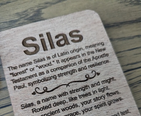 Silas Nameframe showing complete meaning and poem