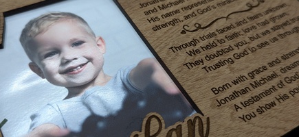 Jonathan Michael frame with child photo